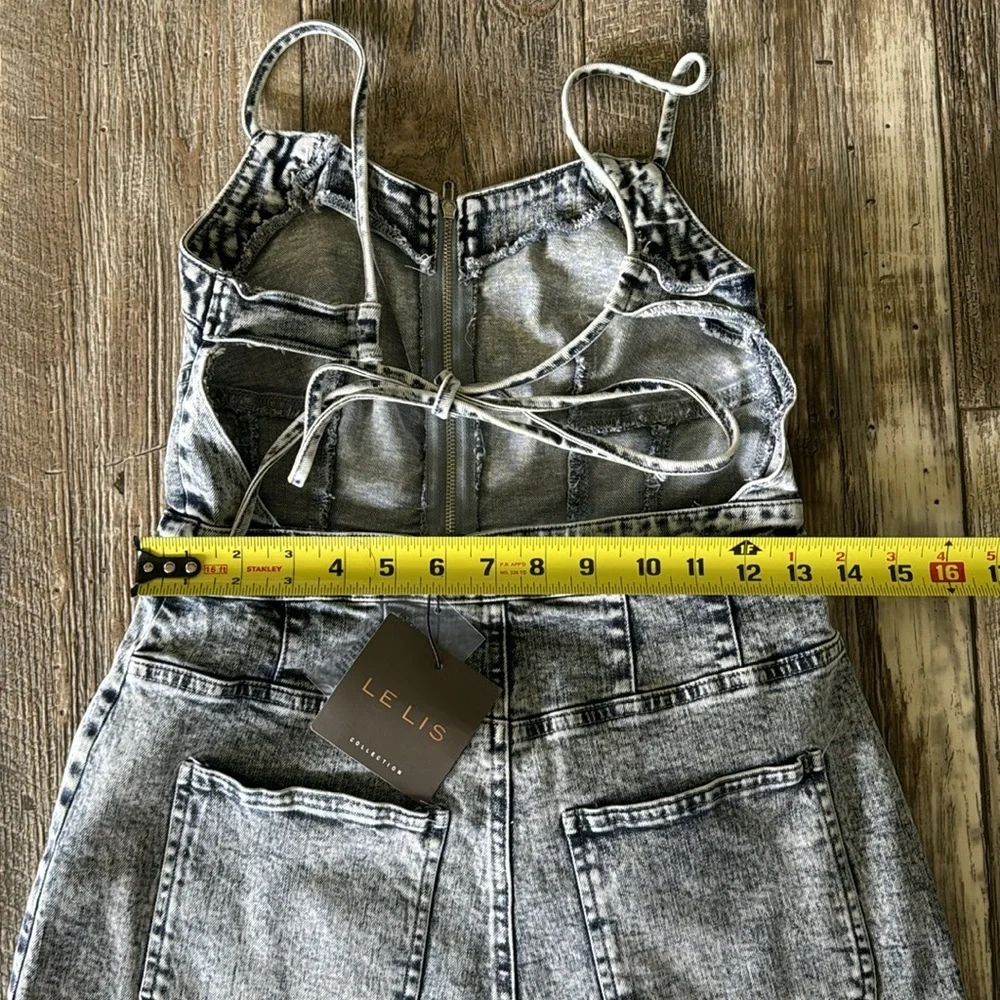 🌟LE LIS COLLECTION 🌟BEAUTIFUL 🌟JEAN OVERALL, SIZE SMALL - Picture 9 of 11